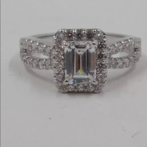 QVC Diamonique Platinum Clad ring